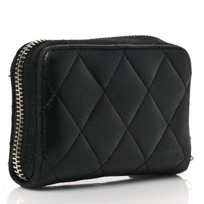 Chanel Lambskin Quilted Zip Coin Purse Black 2 of 8