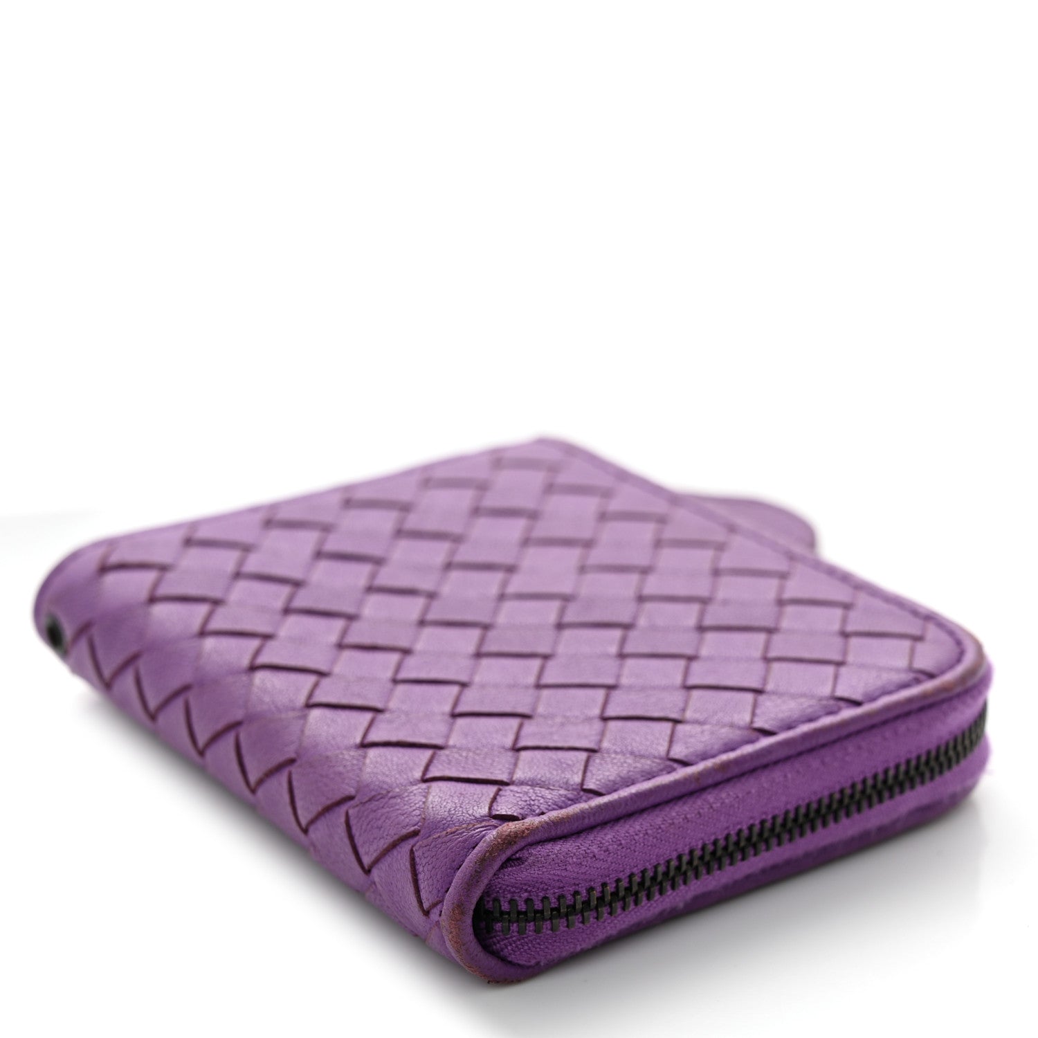 Bottega Veneta Nappa Intrecciato Zip Around Compact Wallet