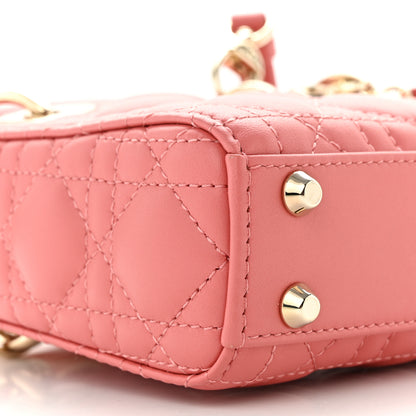 Christian Dior Lambskin Cannage Micro Lady Dior Pink 9 of 11