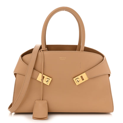 Salvatore Ferragamo Natural Grain Calfskin Small Hug Bag Light Caramel 1 of 11