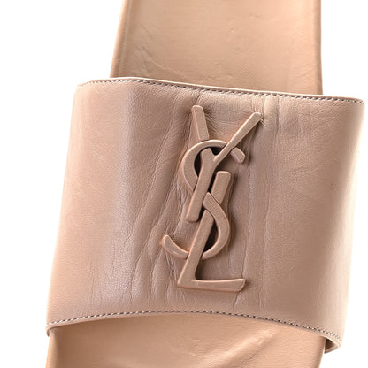 Saint Laurent Lambskin Joan Slide Sandals 37 Nude 7 of 12