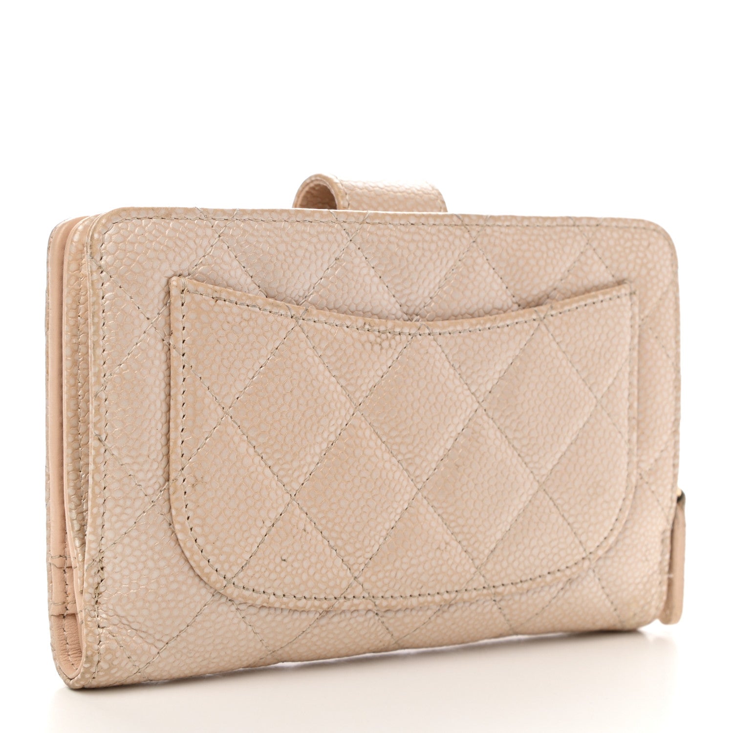 Chanel Iridescent Caviar Quilted Zipped Pocket Wallet Beige Clair 3 of 9