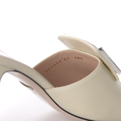 Gucci Malaga Kid Crystal Square G Madelyn Mules 37 Vintage White 8 of 9