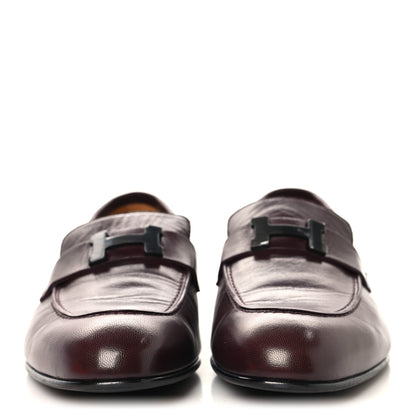 Hermes Goatskin Mens Paris Loafers 43 Marron Mahogany 3 of 10