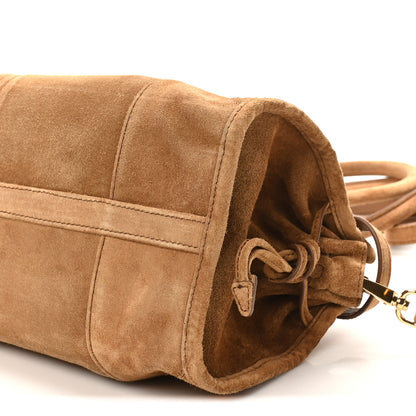 Prada Suede Triangle Medium Bonnie Shoulder Bag Cacao 9 of 9