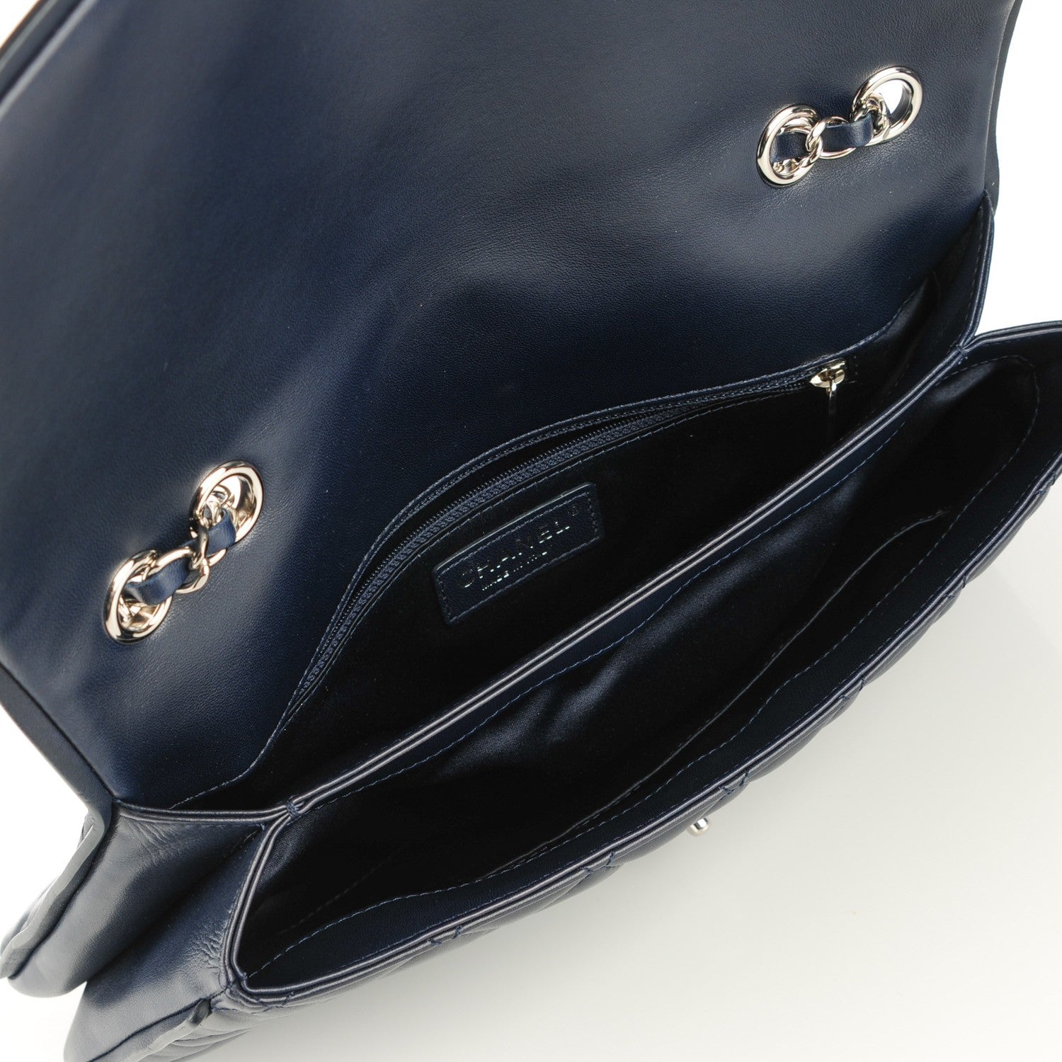 Chanel Lambskin Quilted Pagode Piping Flap Dark Navy Blue 8 of 8