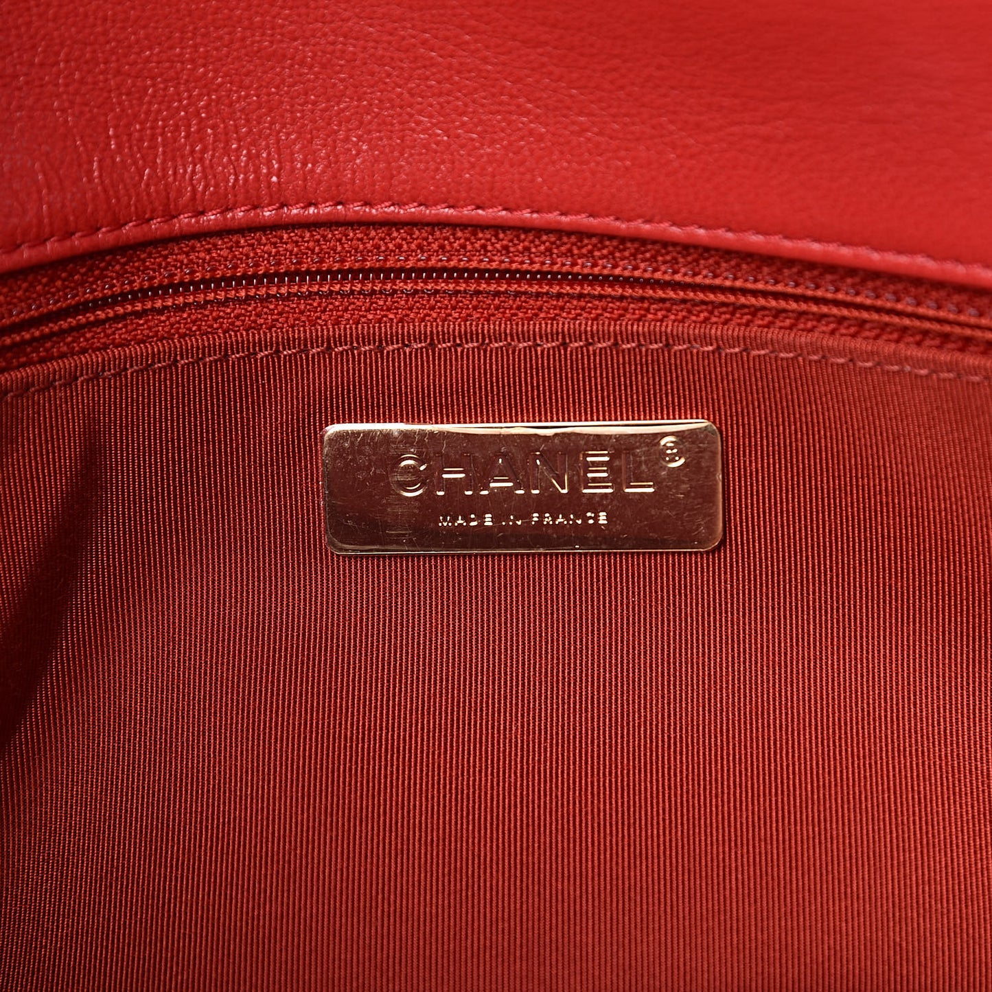 Goatskin Quilted Large 19 Flap Red
