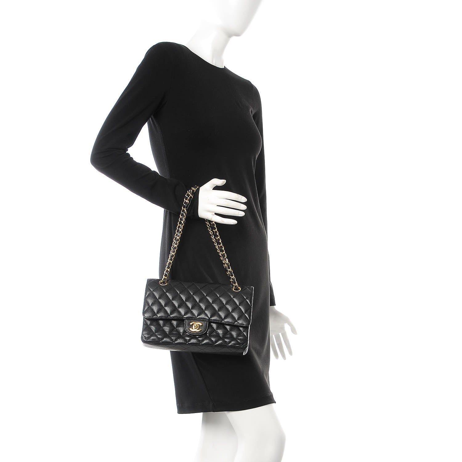 Chanel Caviar Quilted Medium Double Flap Black 2 of 13