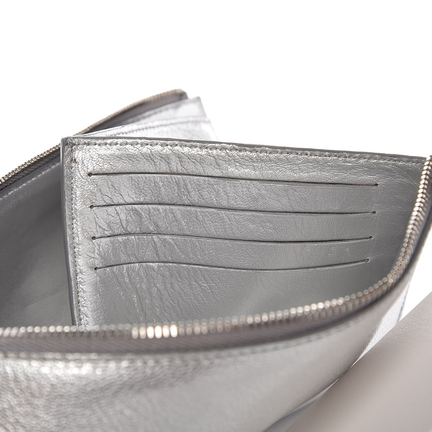 Metallic Grained Goatskin Antigona Crossbody Silver