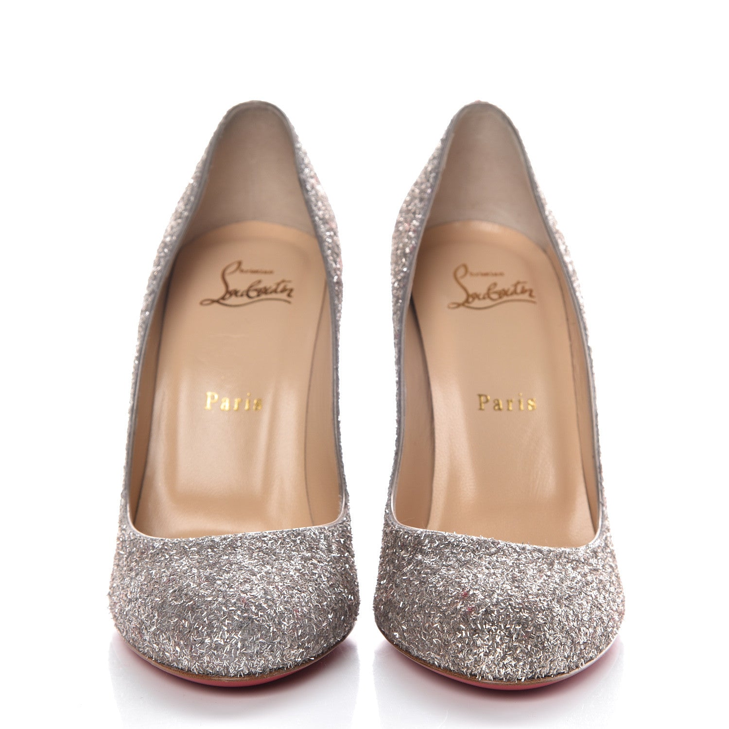 Christian Louboutin Glitter Givre Fifille 100 Pumps 37.5 Perle 2 of 9
