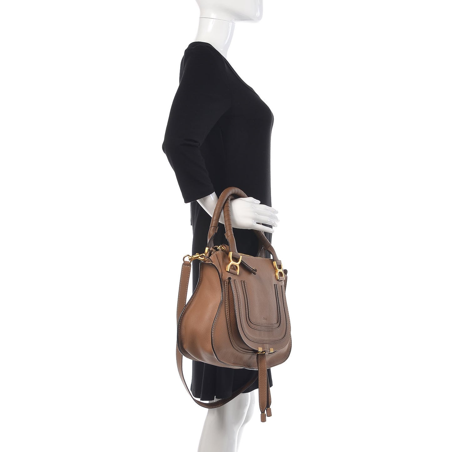 Calfskin Medium Marcie Satchel Nut
