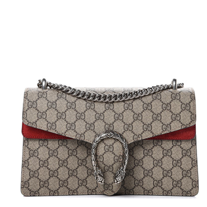 Gucci GG Supreme Monogram Small Dionysus Shoulder Bag Red 1 of 14