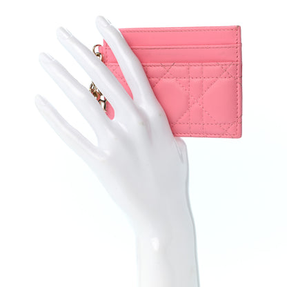 Christian Dior Lambskin Cannage Lady Dior Card Holder Strawberry Pink 2 of 8