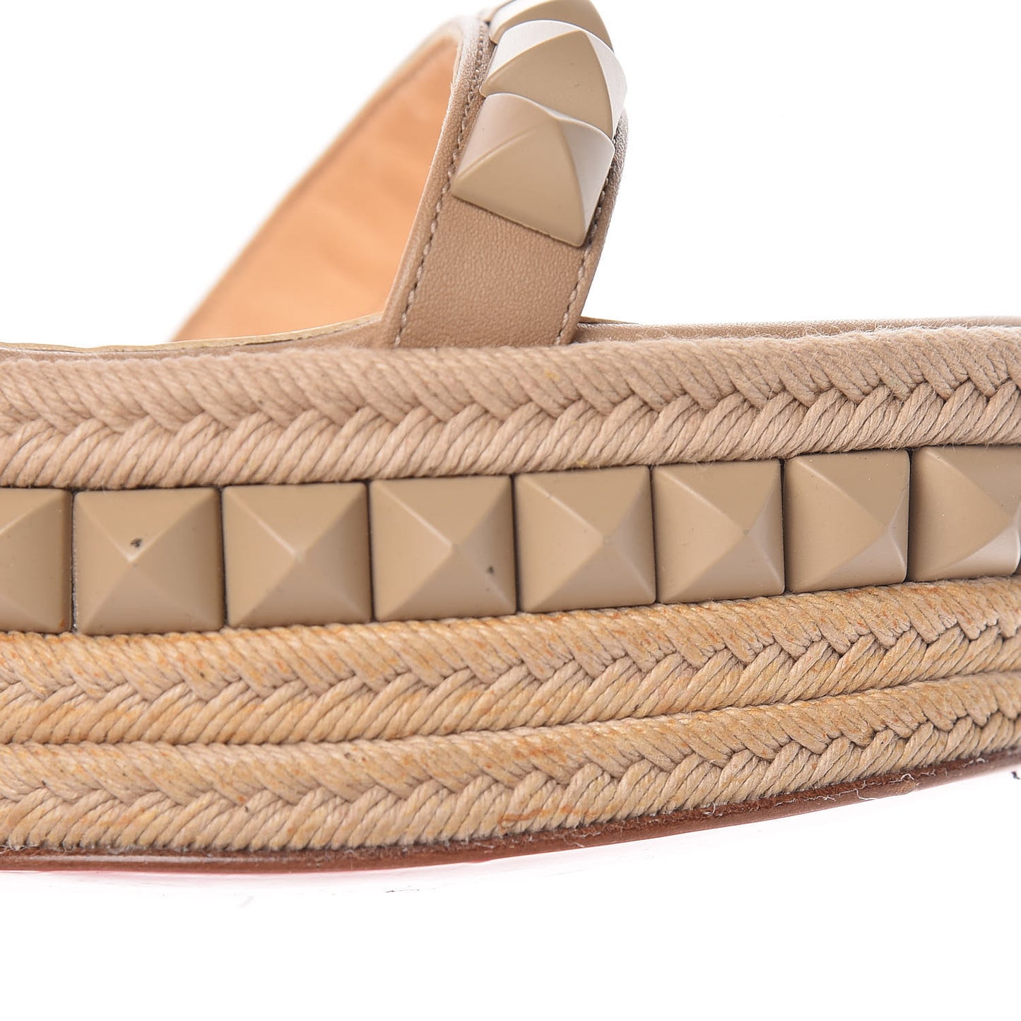 Calfskin Rope Cataclou 140 Wedge Sandals 40 Nude