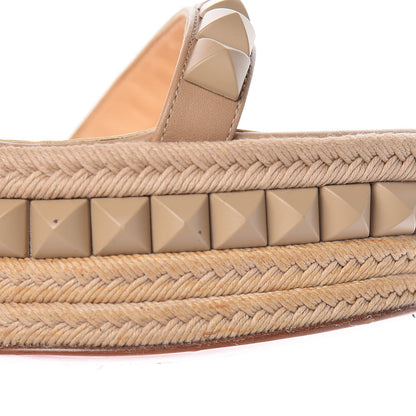 Christian Louboutin Calfskin Rope Cataclou 140 Wedge Sandals 40 Nude 17 of 21