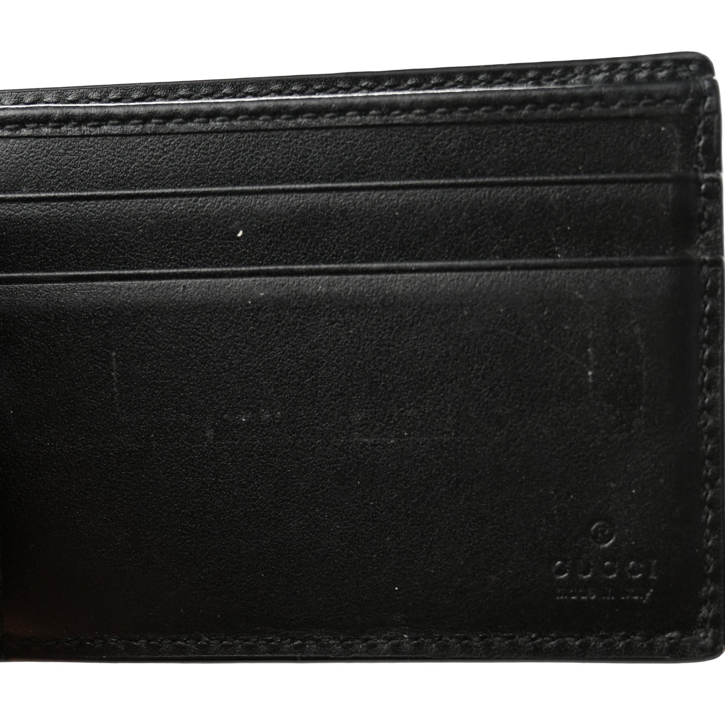 Calfskin GG Tennis Embossed Bi-Fold Wallet Black
