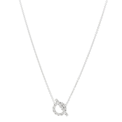 Hermes 18K White Gold Diamond Finesse Pendant Necklace 1 of 5