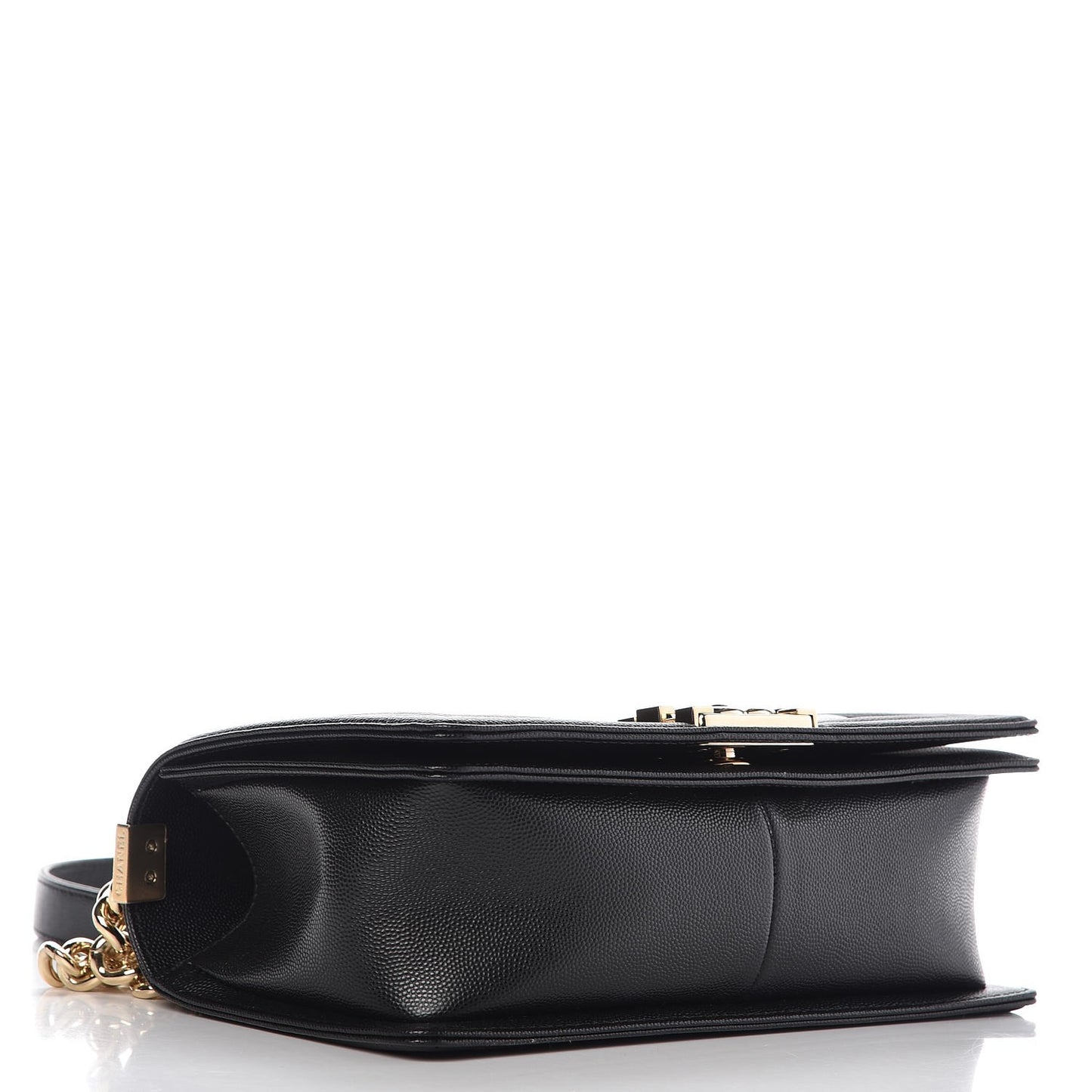 Caviar Chevron Quilted Medium Boy Flap Black
