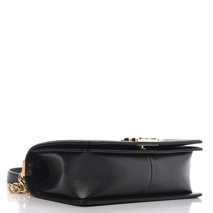 Chanel Caviar Chevron Quilted Medium Boy Flap Black 4 of 9