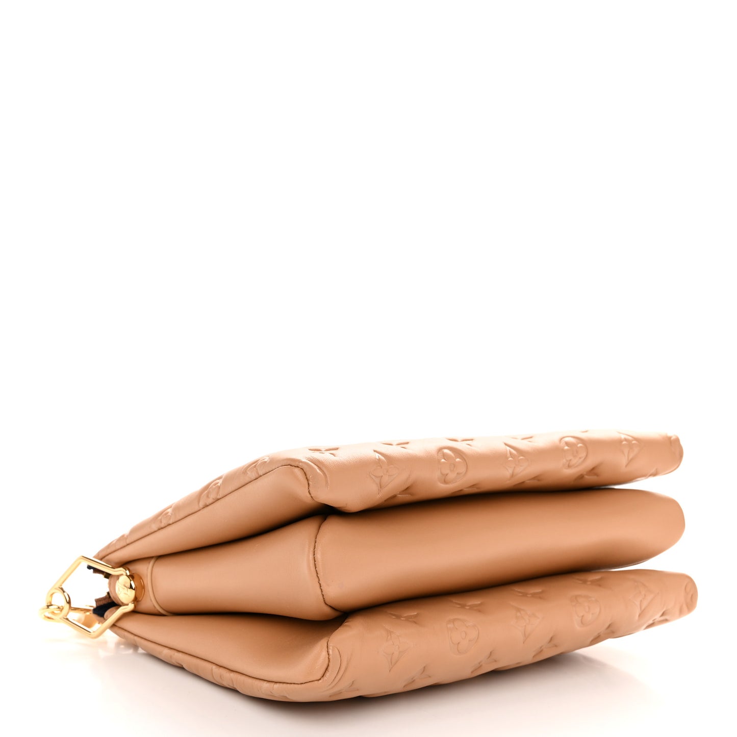 Lambskin Embossed Monogram Coussin PM Camel
