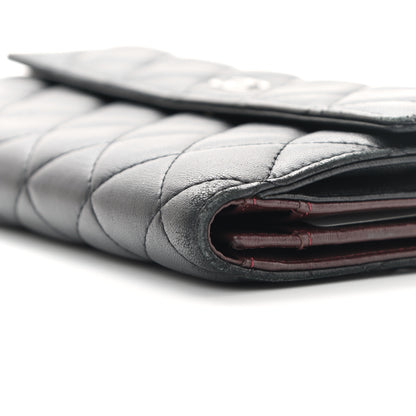 Chanel Lambskin Quilted Long Flap Wallet Black 14 of 19