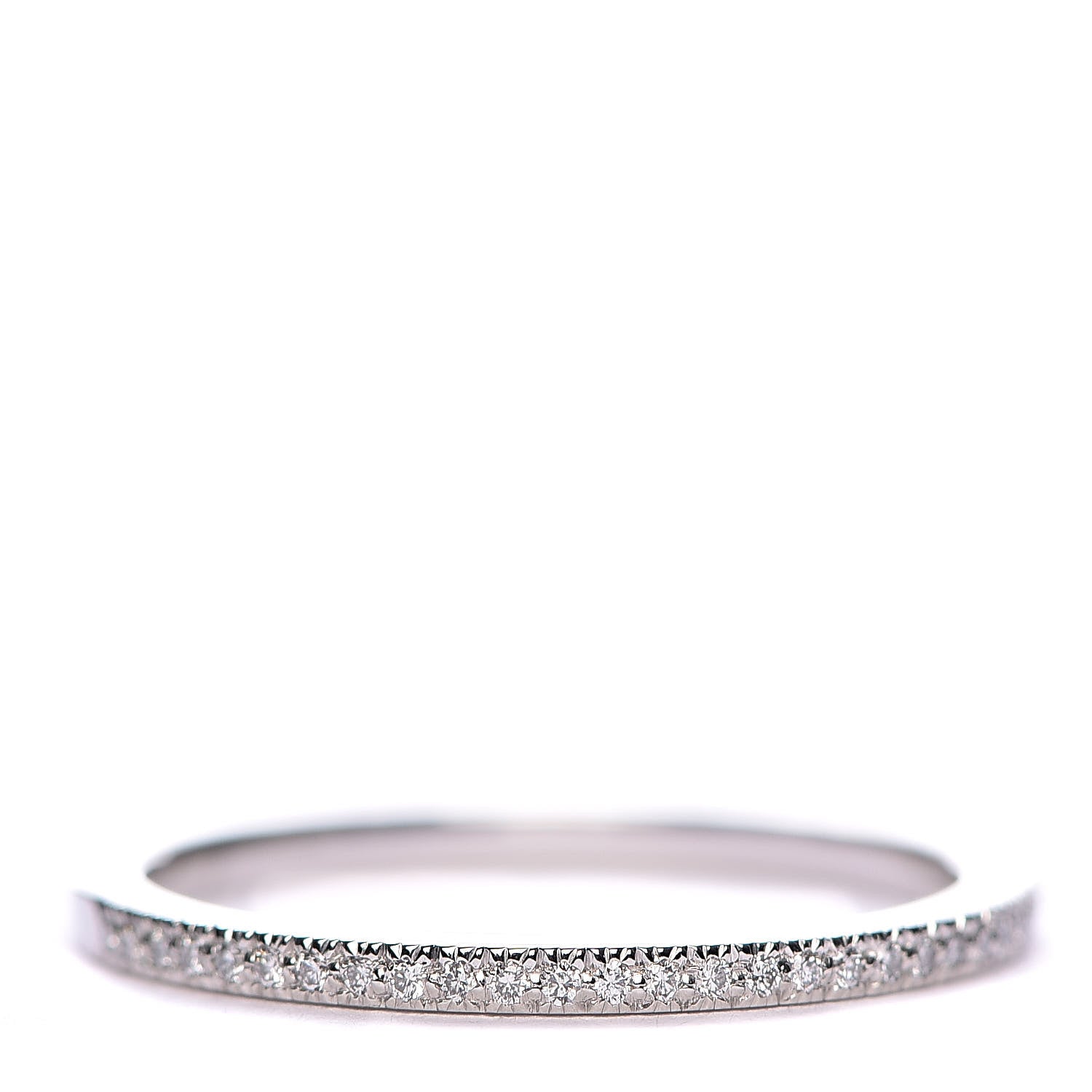 Tiffany Platinum Diamond Lucida Half Circle Wedding Band Ring 52 6 1 of 5