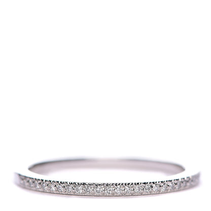 Tiffany Platinum Diamond Lucida Half Circle Wedding Band Ring 52 6 1 of 5