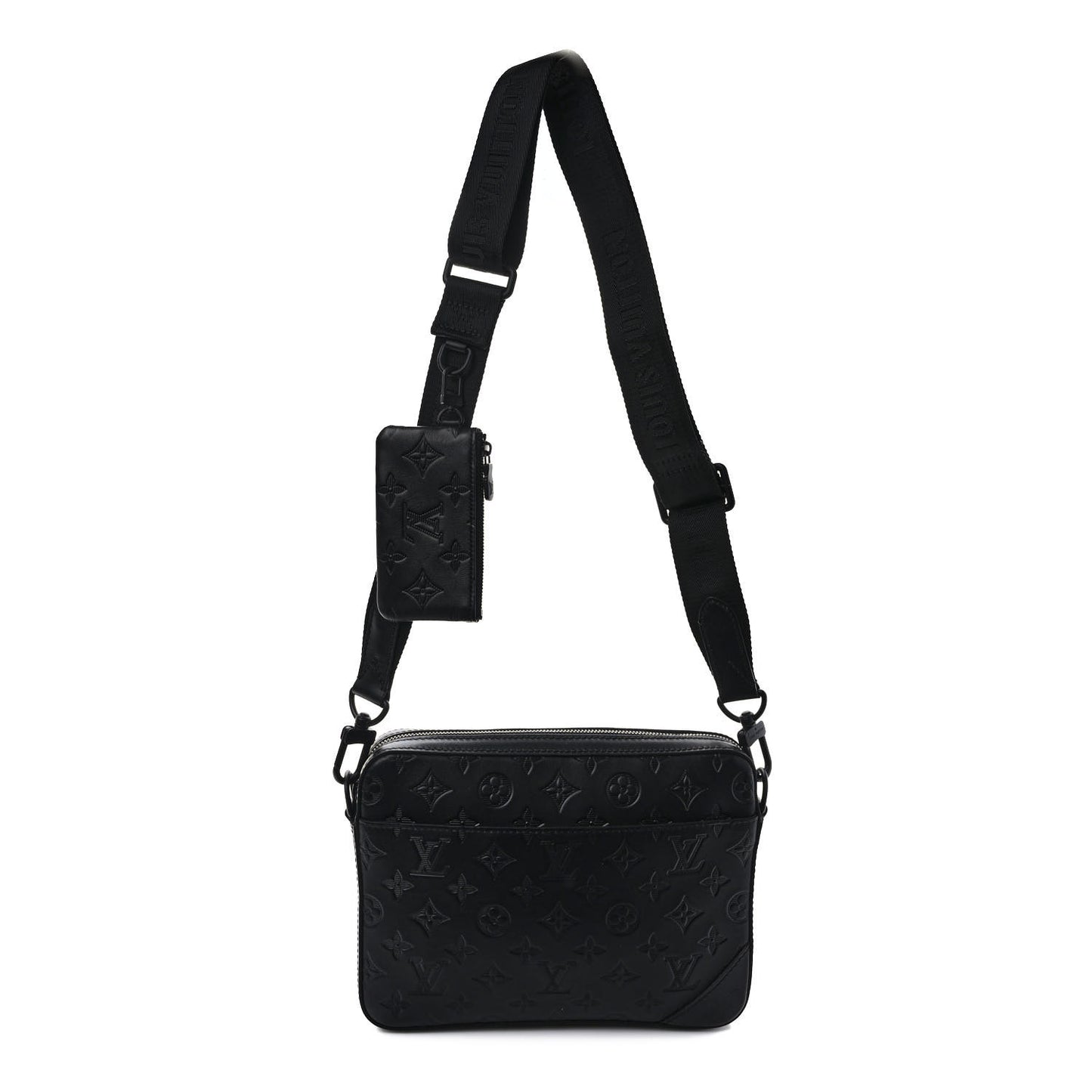 Calfskin Monogram Shadow Duo Messenger Black
