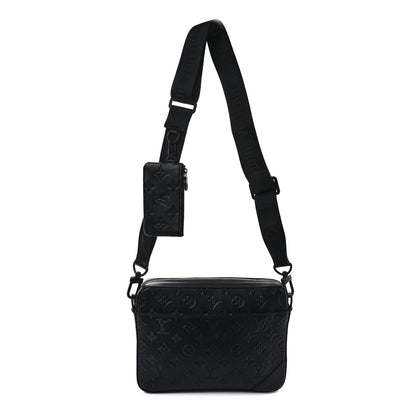 Louis Vuitton Calfskin Monogram Shadow Duo Messenger Black 1 of 11