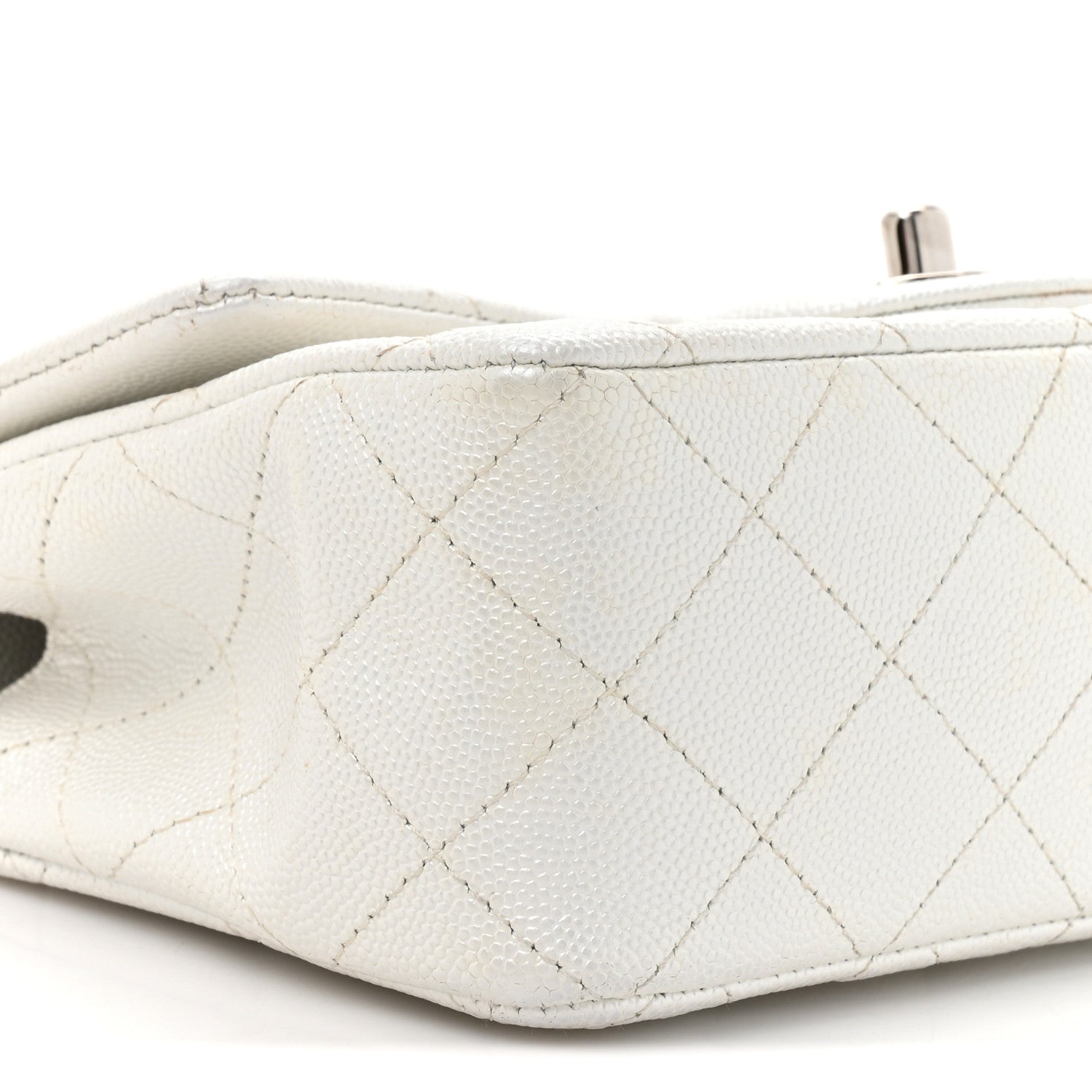 Chanel Metallic Caviar Quilted Mini Top Handle Rectangular Flap