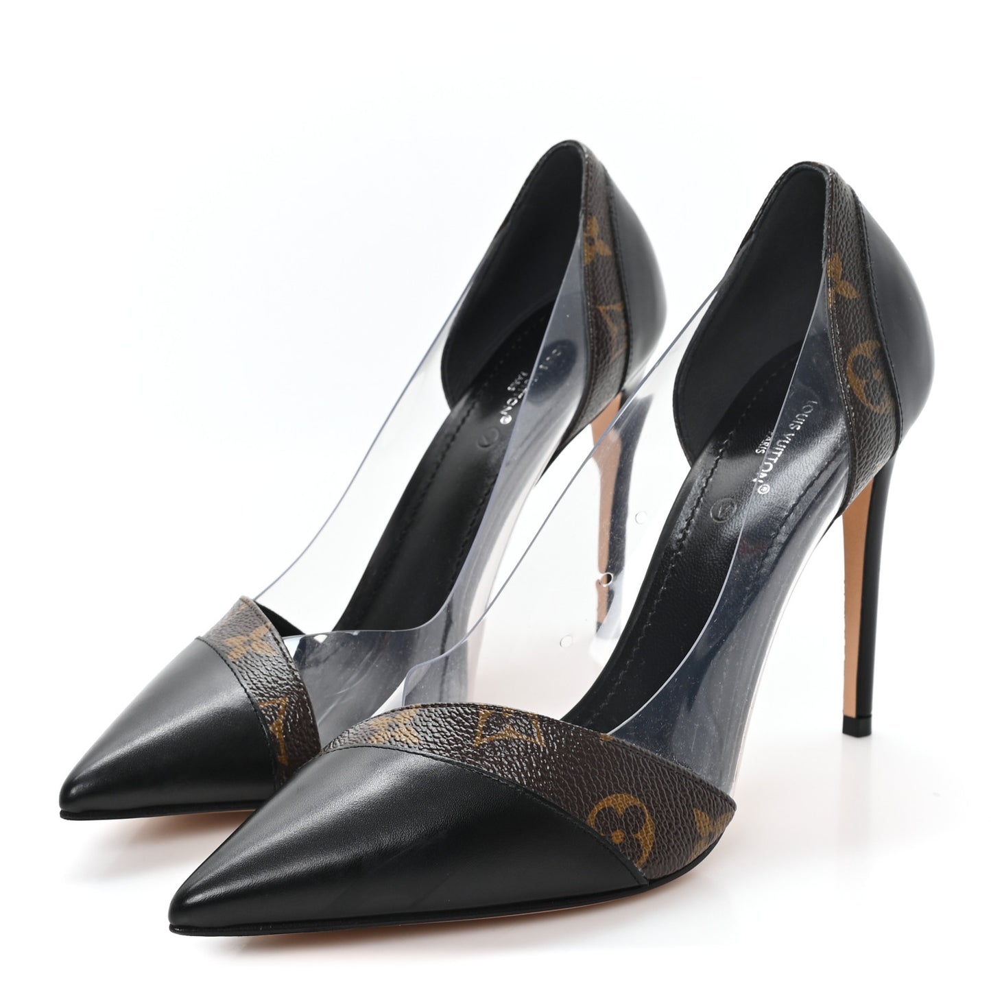 Monogram PVC Call Back Pumps 40 Black