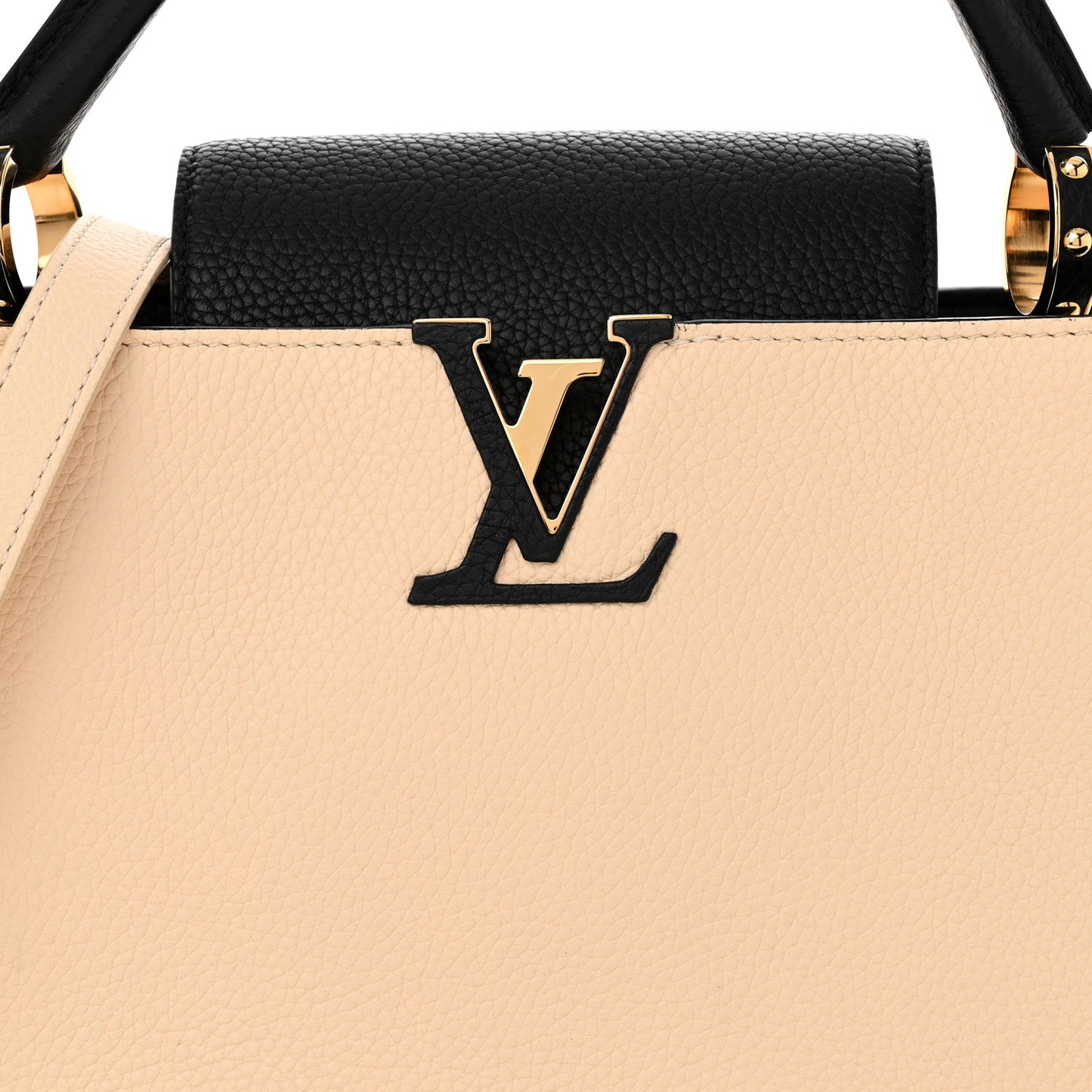 Taurillon Capucines PM Creme  Black