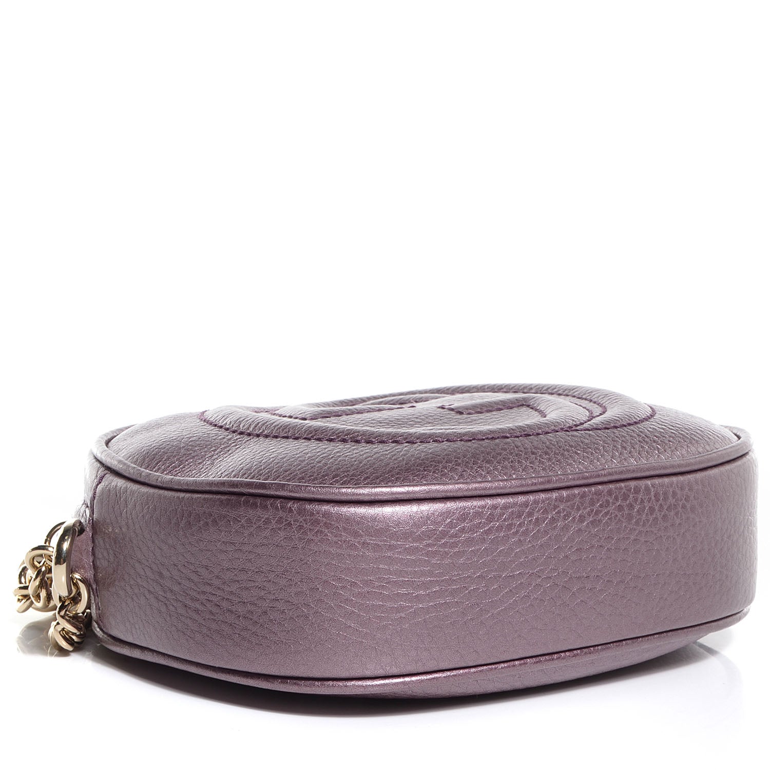 Gucci Metallic Pebbled Calfskin Mini Soho Chain Bag Purple 4 of 10