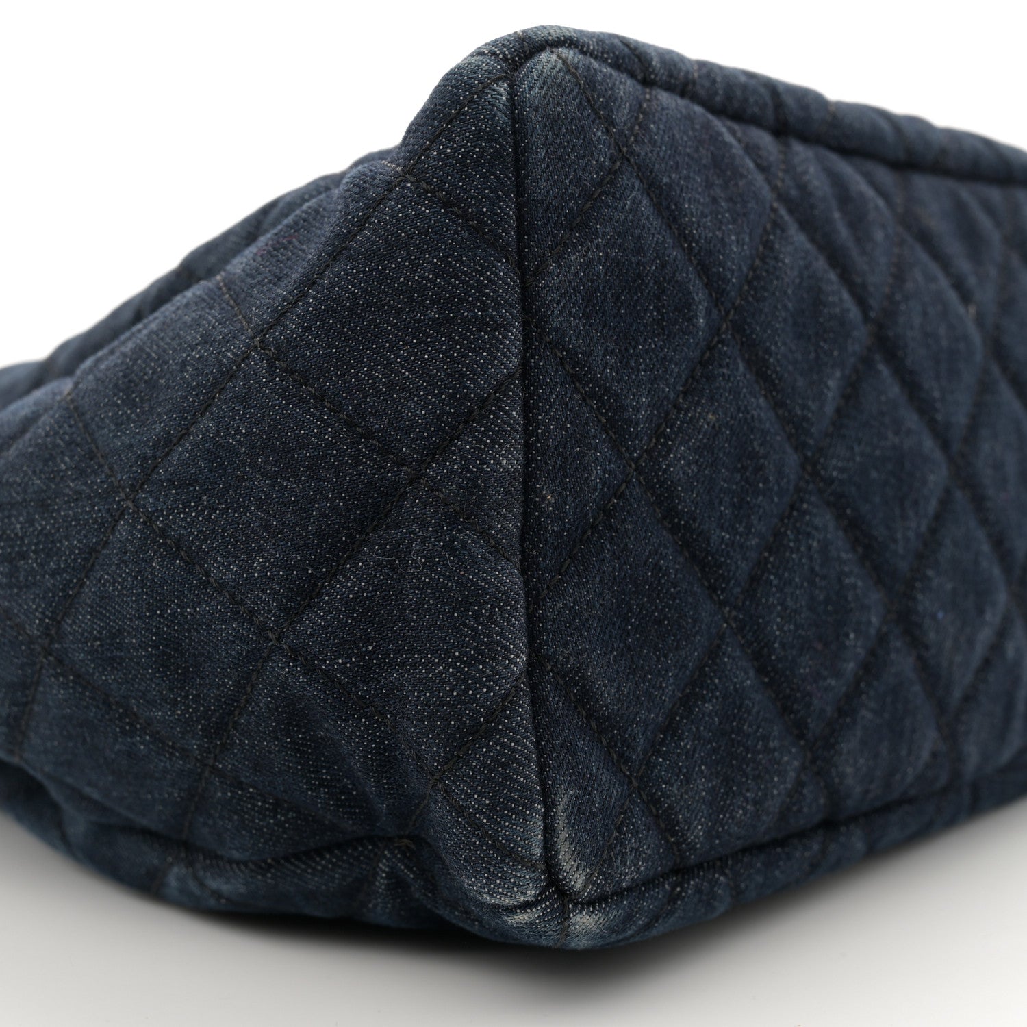 Chanel Washed Denim Quilted Small Urban Spirit Drawstring Bag Dark Blue 9 of 12