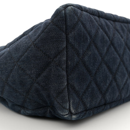 Chanel Washed Denim Quilted Small Urban Spirit Drawstring Bag Dark Blue 9 of 12