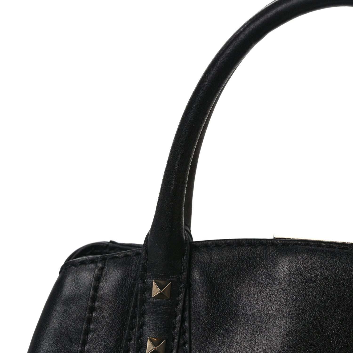 Valentino Garavani Calfskin Rockstud New Dome Bucket Tote Black 14 of 15