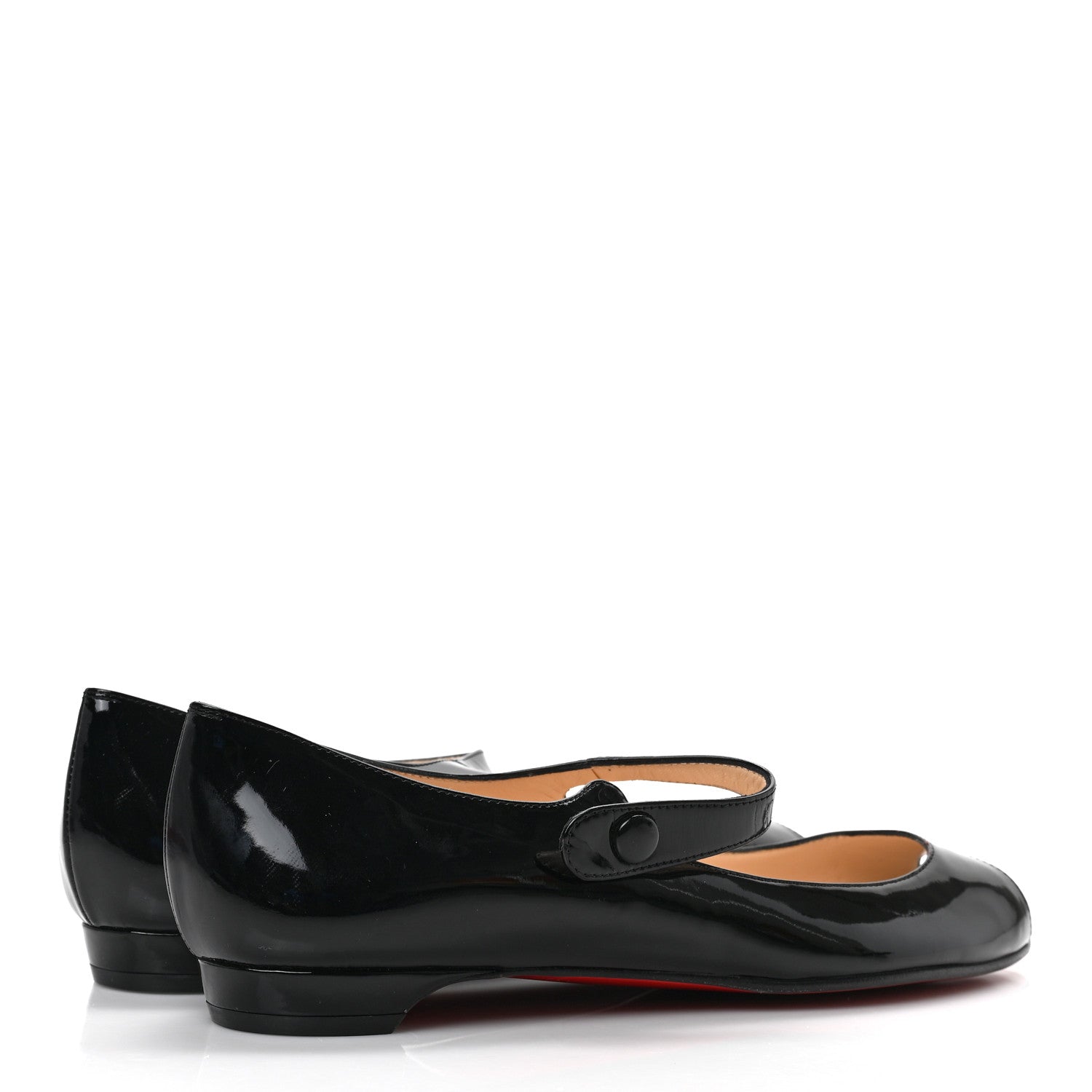 Christian Louboutin Patent Mary Jean Open Toe Flats 36.5 Black 4 of 7