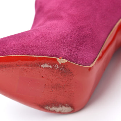 Christian Louboutin Veau Velours Chester Fille 120 Ankle Bootie 38.5 Fuchsia 13 of 15