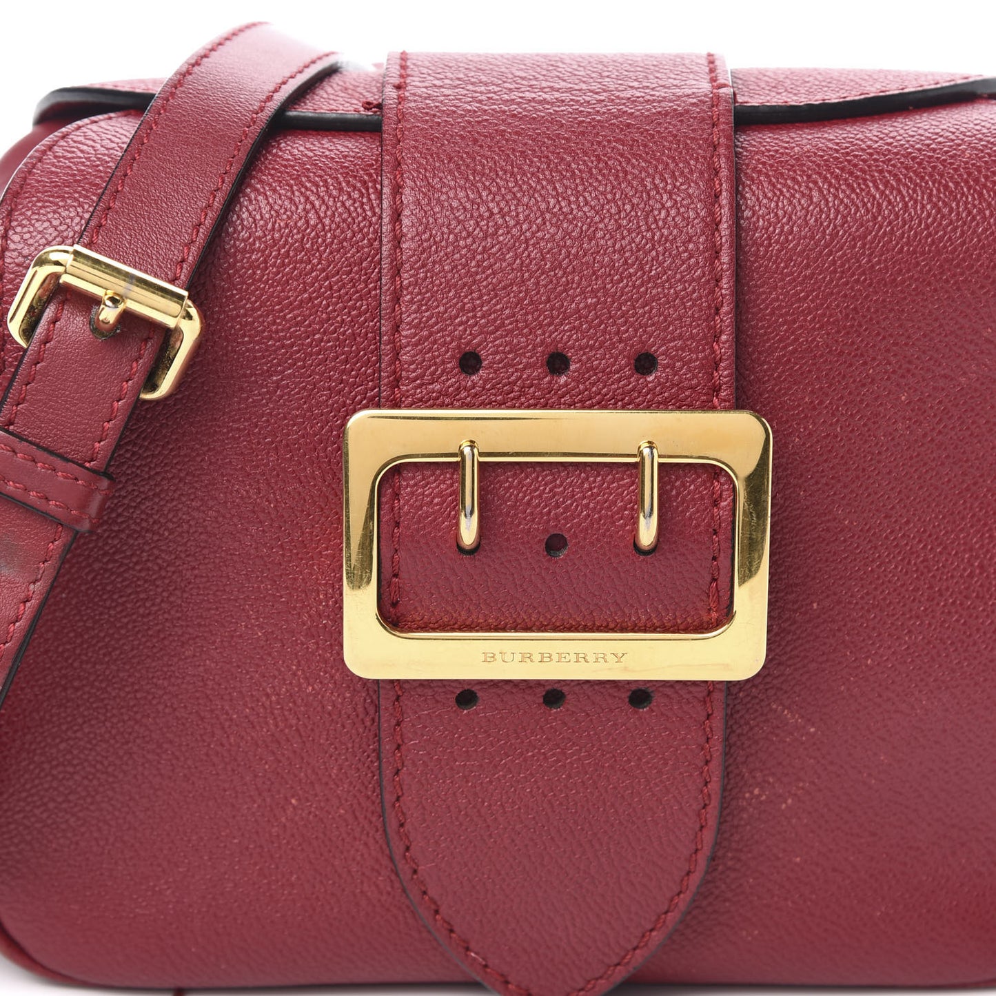 Soft Grain Calfskin Small Buckle Zip Bag Parade Red