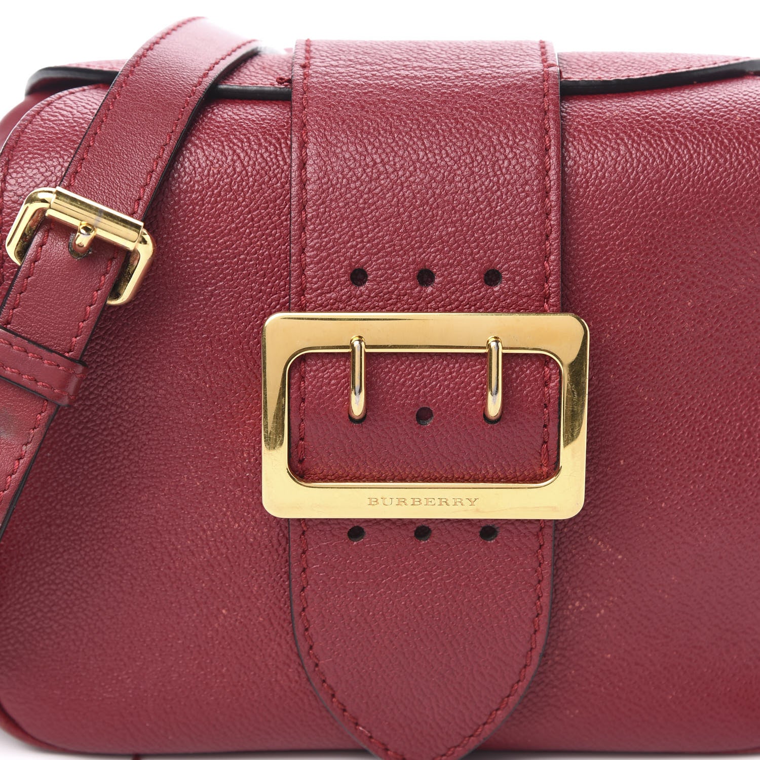 Burberry Soft Grain Calfskin Small Buckle Zip Bag Parade Red 16 of 16