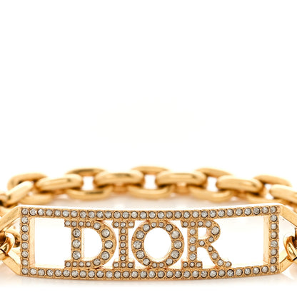 Christian Dior Metal Crystal Logo Dio(r)evolution Bracelet Gold 4 of 5
