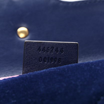 Gucci Velvet Matelasse Mini GG Marmont Shoulder Bag Cobalt Blue 7 of 10