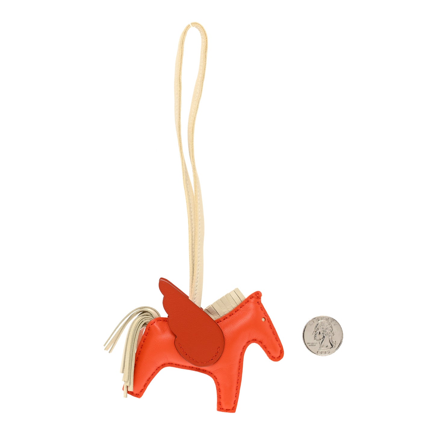 Milo Lambskin Grigri Rodeo Pegase Horse Bag Charm PM Orange Poppy Craie Terre Battue