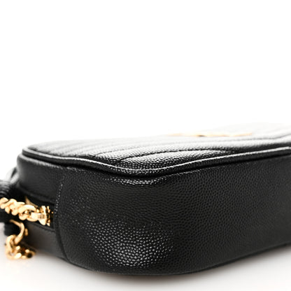 Saint Laurent Grain De Poudre Matelasse Monogram Mini Lou Camera Bag Black 9 of 10