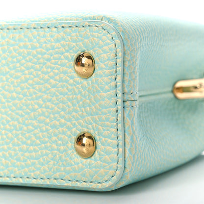 Louis Vuitton Taurillon Summer Stardust Mini Capucines Vert D'eau 8 of 9