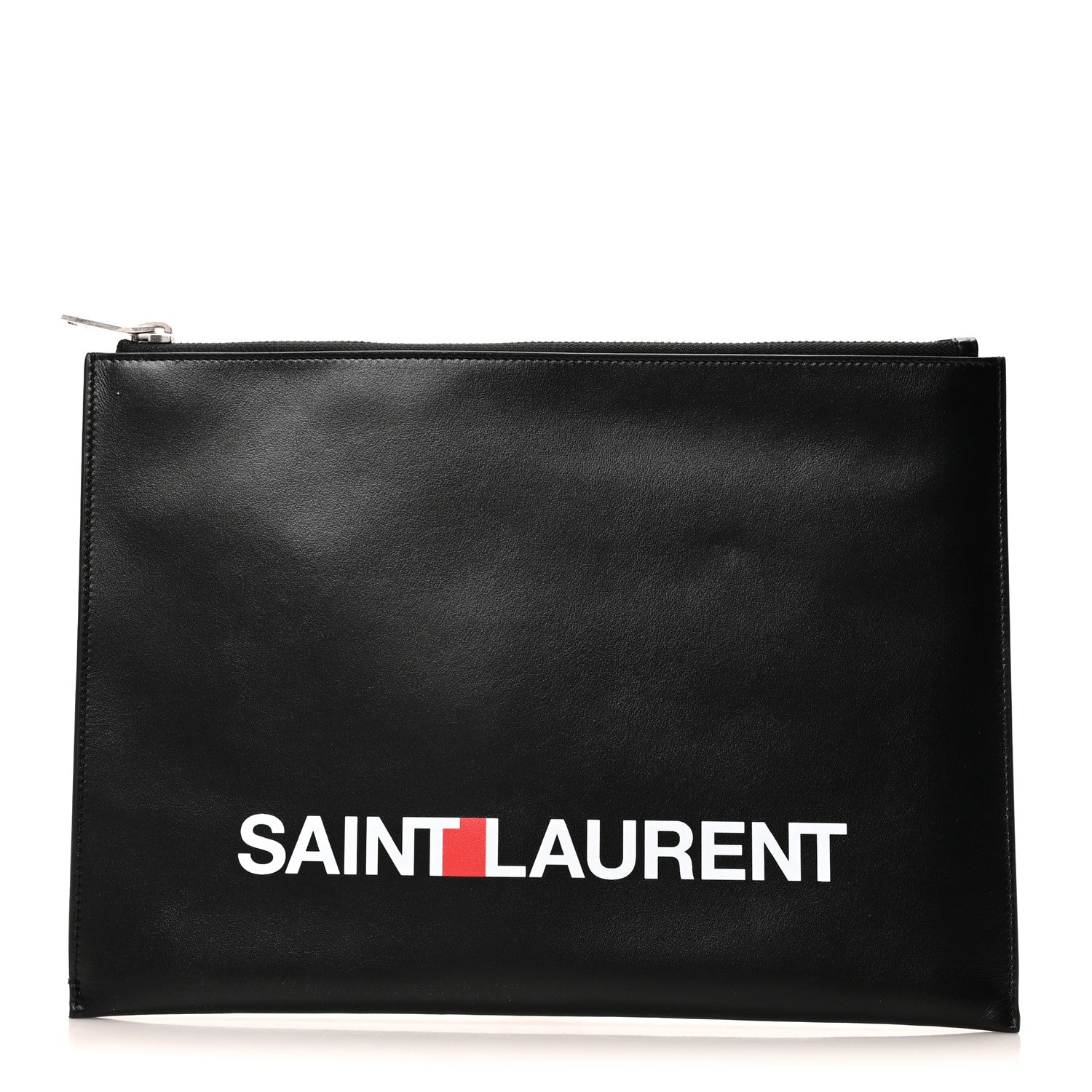Saint Laurent Calfskin Logo Zipped Tablet Pouch Black 1 of 9