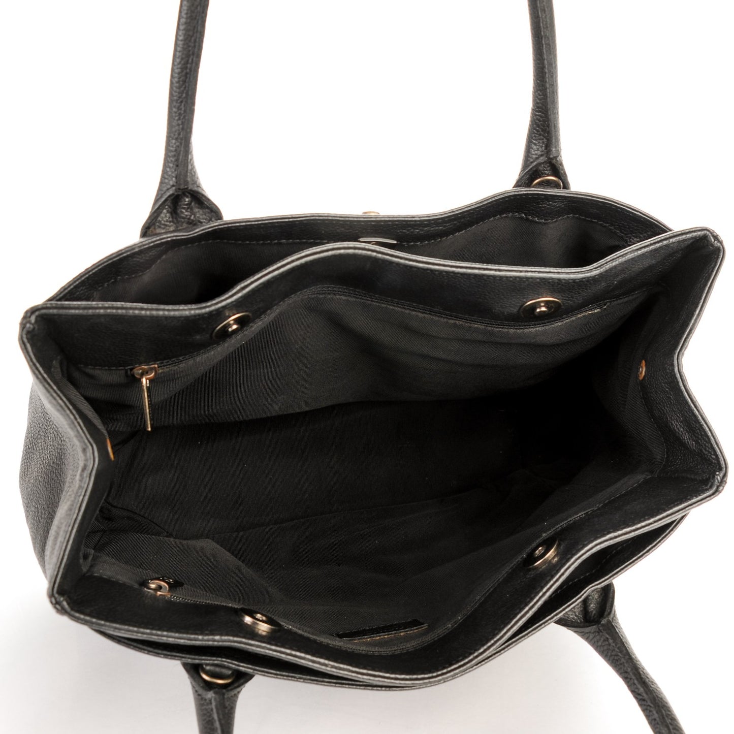 Calfskin Tall Cerf Tote Black