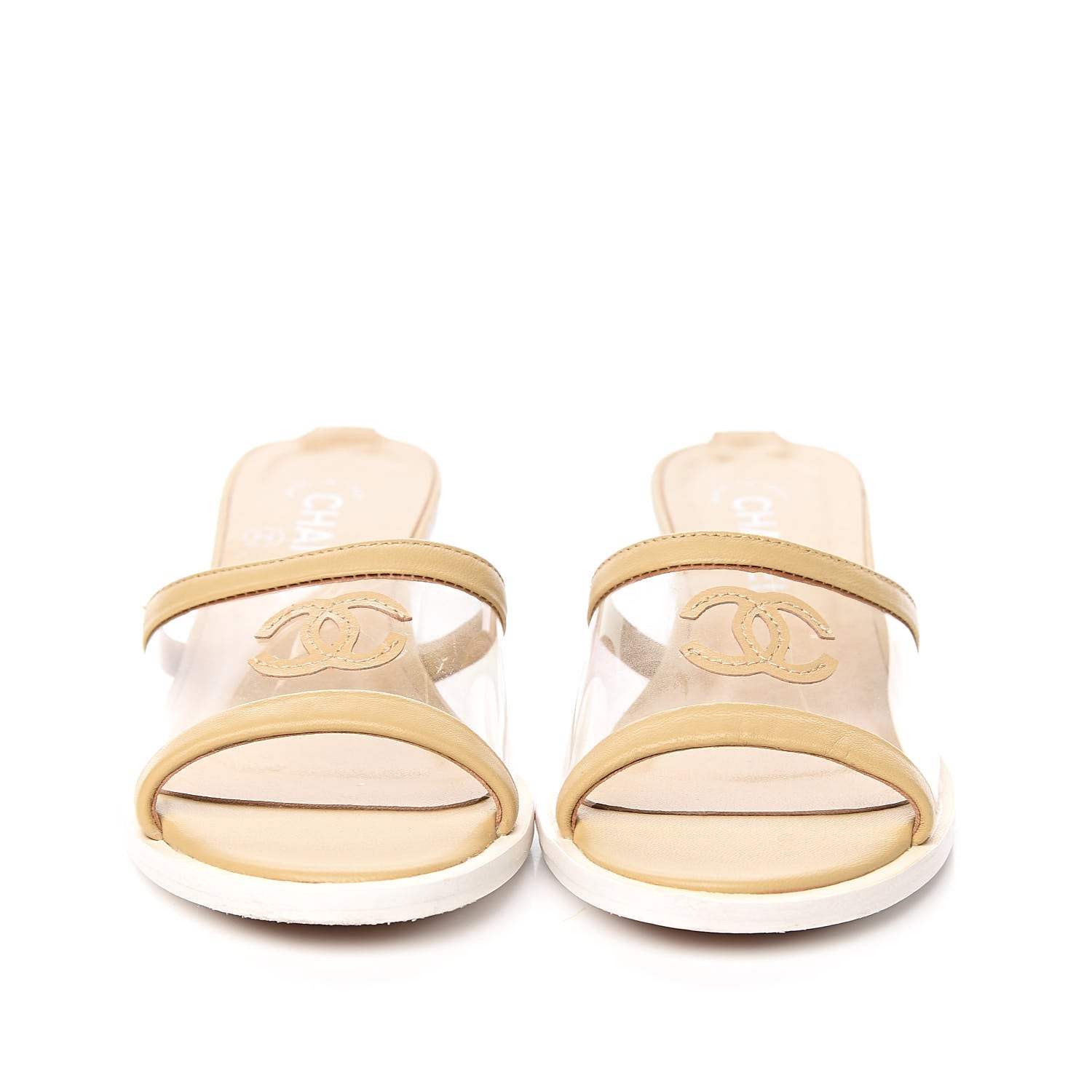 Chanel Lambskin PVC Mule 36 Transparent Beige 2 of 8