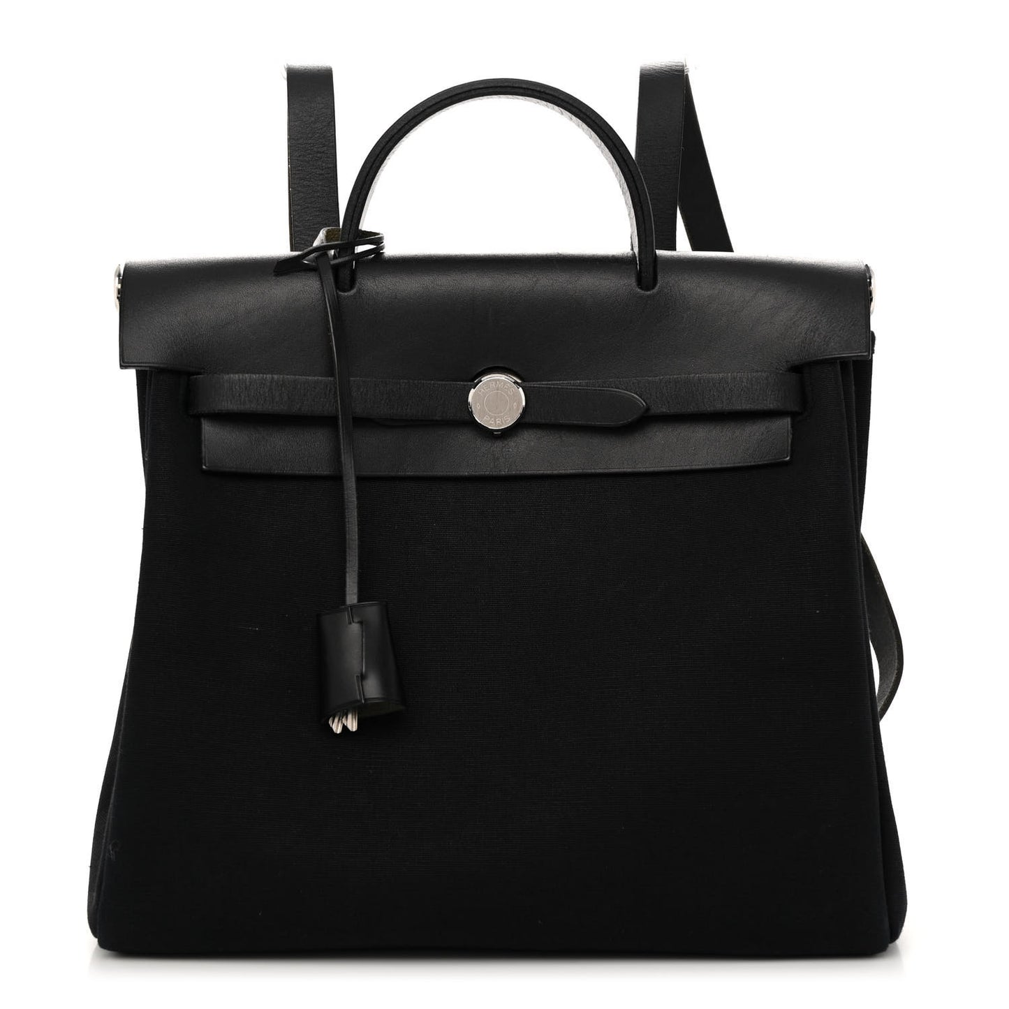 Toile Vache Calfskin Herbag 30 PM Backpack Black