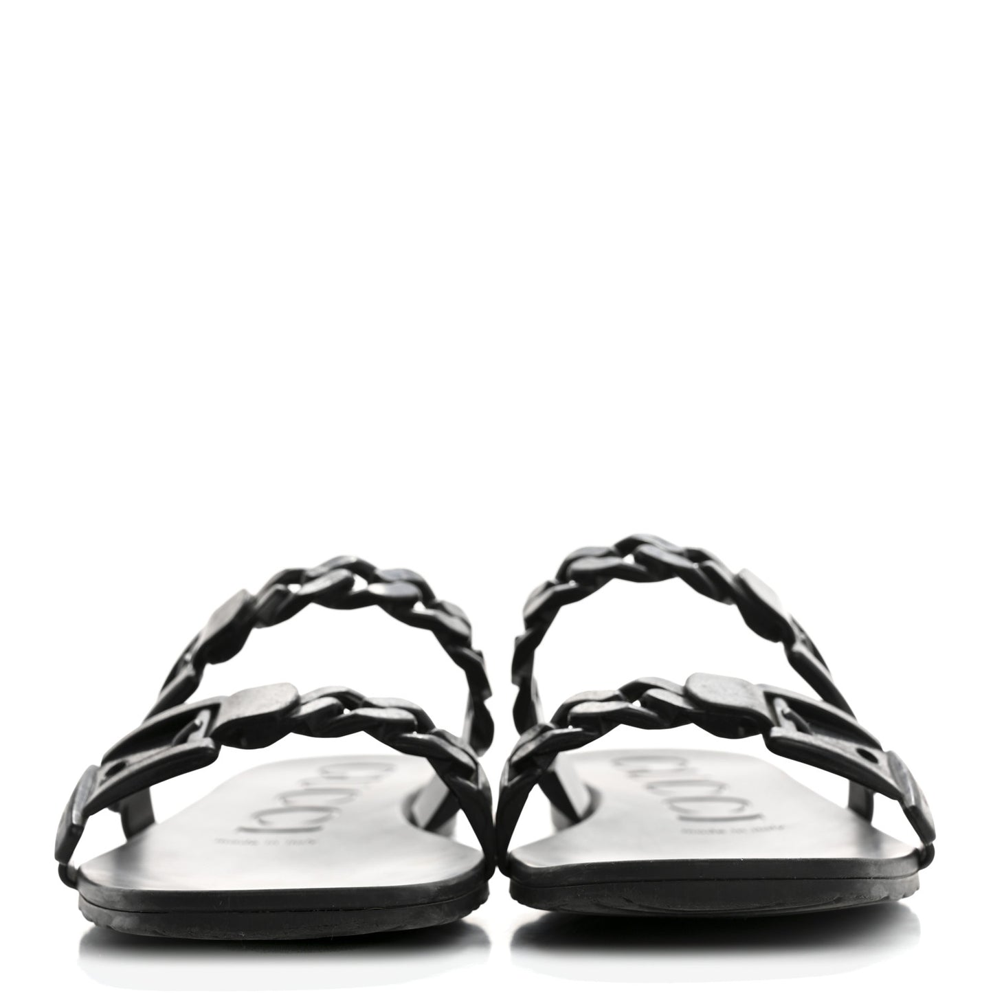 Rubber Womens Slide Sandals 38 Black